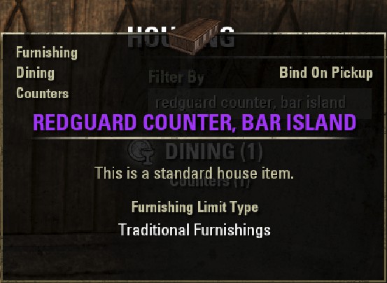 Redguard Counter, Bar Island